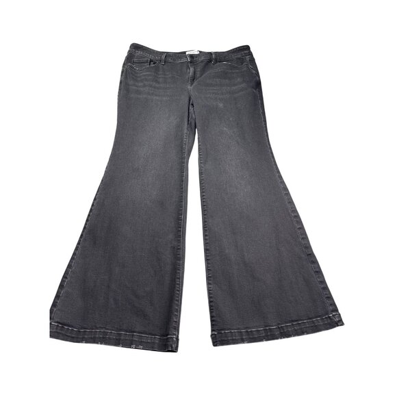 Lane Bryant Womens Mid Rise Signature Fit Flare Jeans Size 18 Black - Picture 1 of 10